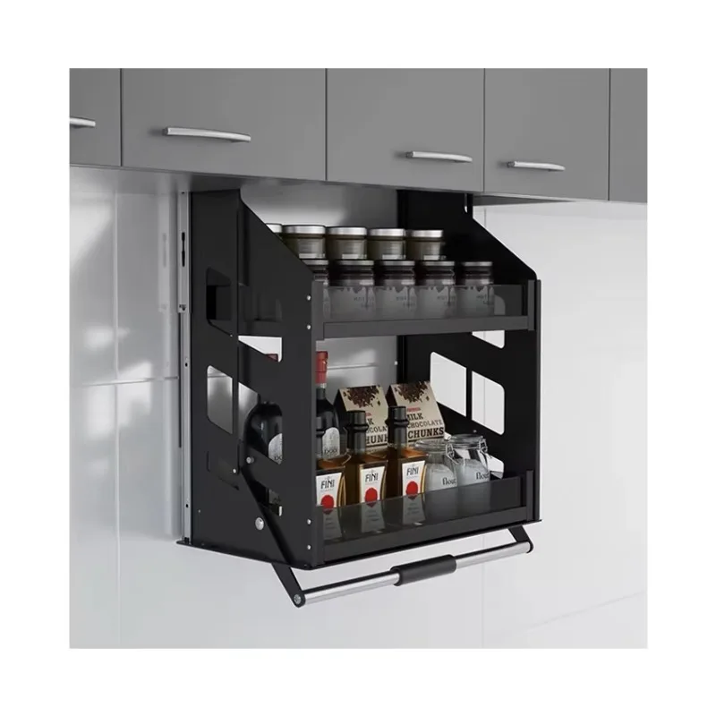 

Wholesale Aluminum Alloy Elevator Basket Kitchen Pull Down Lifting Wire Basket Pull-Out Dish Rack for Cabinet
