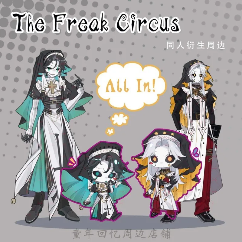 O aberração placa de circo decoração mesa freira abbe standee pierrot coleção ornamento acessórios arlequim acrílico boneca sacerdote presentes