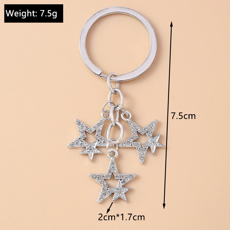 Aihua Y2K Schlüsselanhänger Kristall Stern Schlüsselanhänger für Frauen Männer Freundschaft Geschenk Handtasche Dekoration handgemachten Schmuck – Detail 13