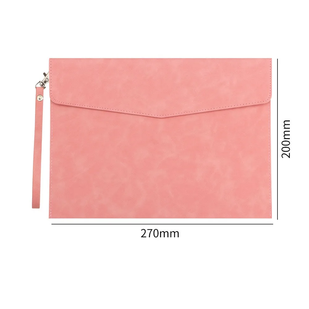 حقيبة مستندات جلدية محمولة مقاس A5 بسعة كبيرة مع مقبض مجلد ملفات مقاوم للماء حقيبة أعمال منظم مكتب #1