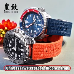 Men Diver Silicone Sports Watch Band 20mm 22mm For Citizen Seiko No.5 IWC Omega Watch Strap Bracelet Universal Blue Rubber Chain