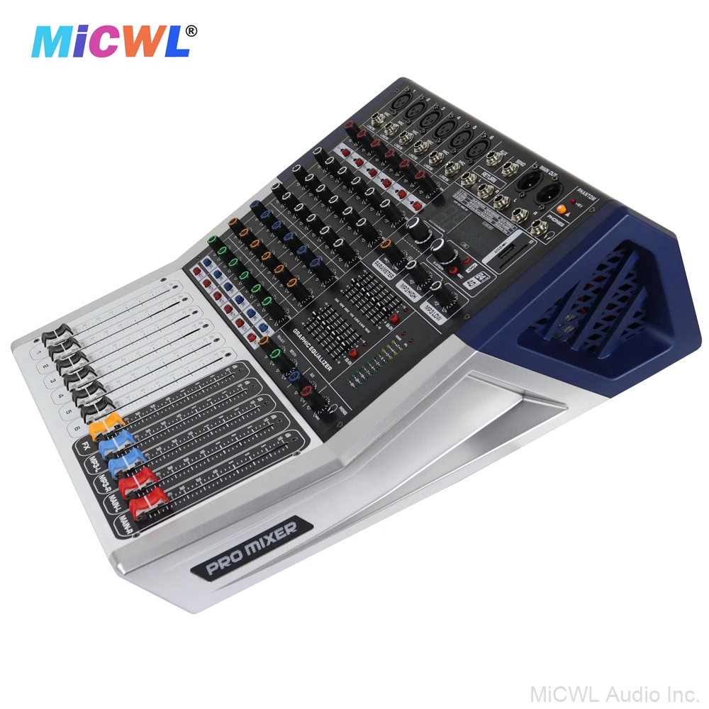 Imagem -05 - Micwl-big Power Mixer Amplificador 1200w Alto-falante 48v Usb sem Fio Entrada de Microfone com Fio Console de Som Canais