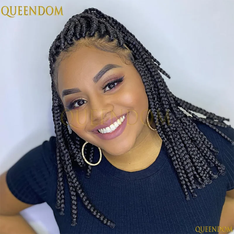 

10" Synthetic High Quality Wig Short Full Lace Front Wigs for Women Cornrow Box HD Lace Wigs