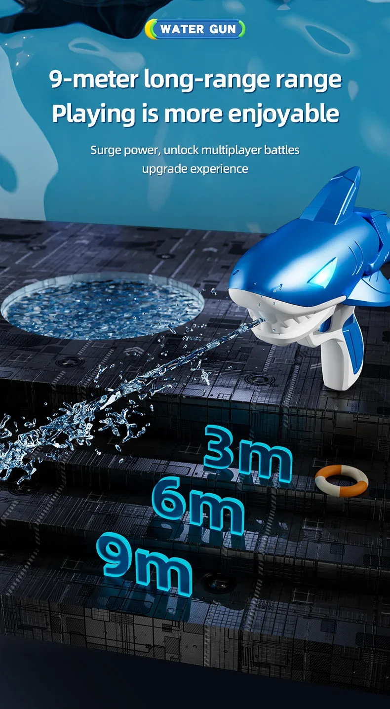 Automatic Shark Water Gun For Kids Summer Beach Outdoor Fun_voghion.com
