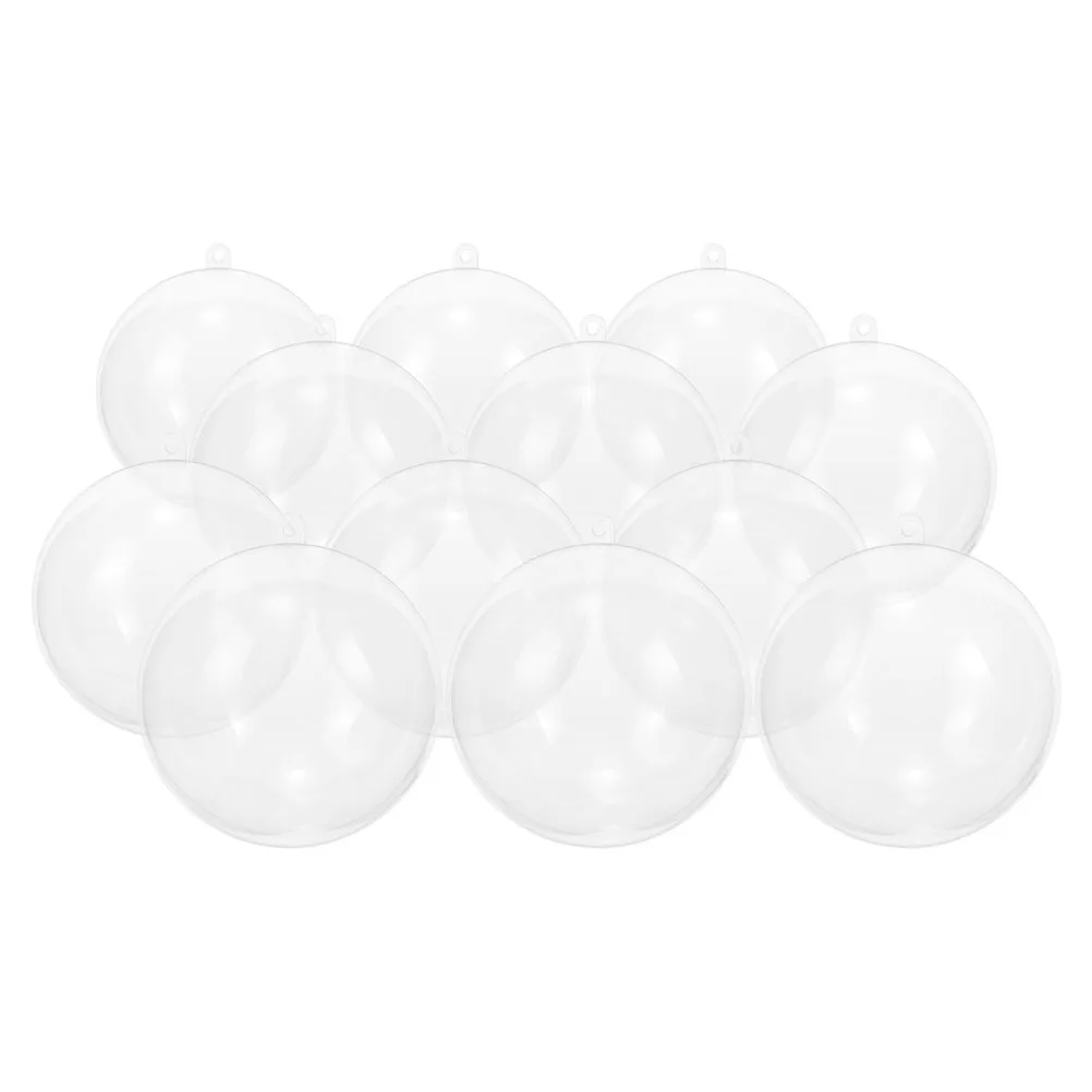 

12Pcs Storage Round Balls Clear Christmas Ball Ornaments 8cm Xmas Tree Hanging Decoration Party Supplies Christmas Balls