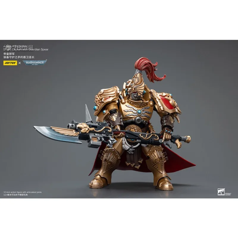 Joytoy genuíno joytoy x warhammer 40k série empresa comandante uma unidade de guarda bandeira oficial de execução modelo móvel presente do menino