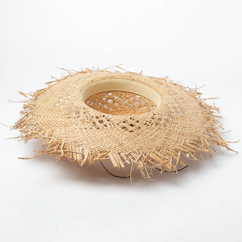 Natural Raffia Summer wide brim sun Hat for Women  Straw Hat  ladies uv Protection Floppy Beach hat