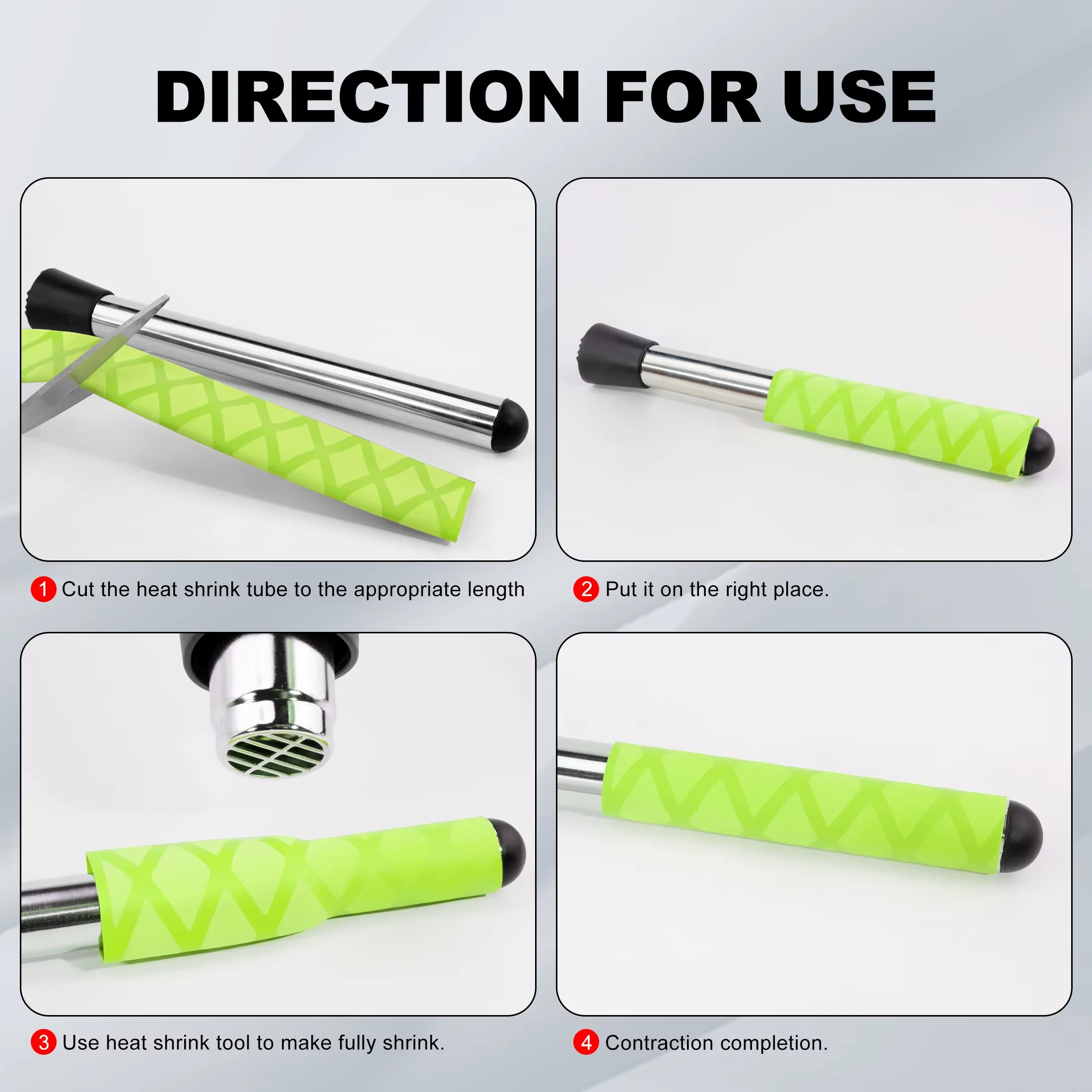 1 متر المضادة للانزلاق الحرارة يتقلص أنبوب 2:1 الفلورسنت اللون مضيئة أنابيب لقضيب الصيد 20/25/30/35/40 مللي متر #6