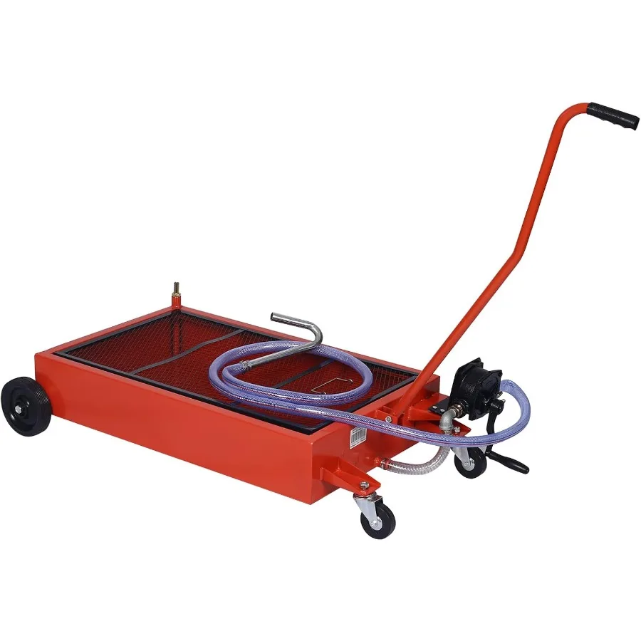 ถังรองน้ำมันเครื่องขนาด 17 แกลลอน พร้อมปั๊มมือ สำหรับการบำรุงรักษารถยนต์ ดีไซน์แบบพกพา ขนาดกะทัดรัด สำหรับรถยนต์ รถ SUV รถบรรทุก ความจุขนาดใหญ่