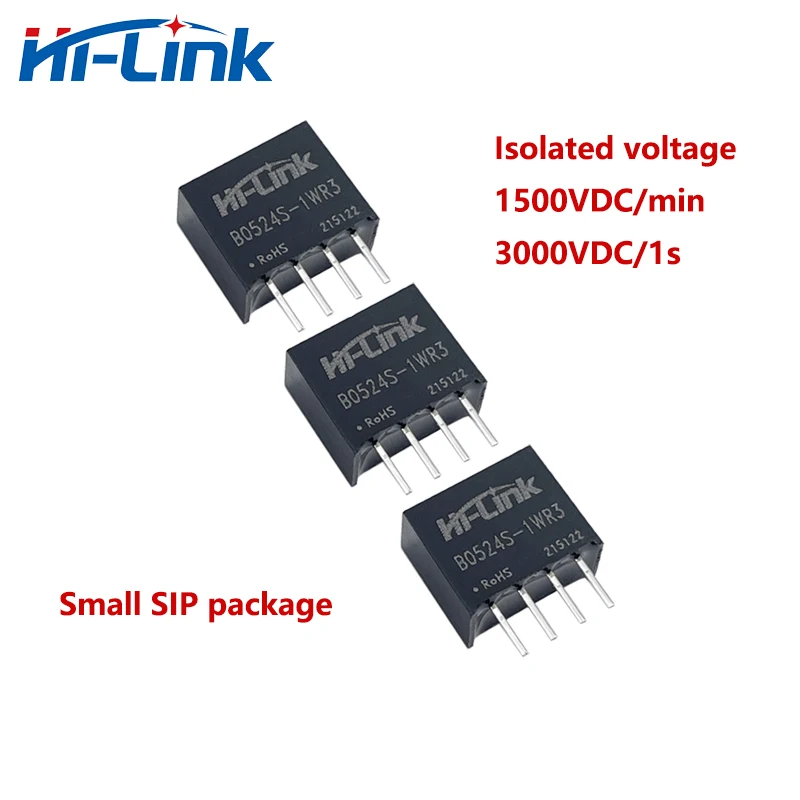 Manufacturer Hi-Link 50pcs/lot B0524S-1WR3 Small Size Hot 1W 24V 42mA DC DC Converter Isolated Power Supply Intelligent Module