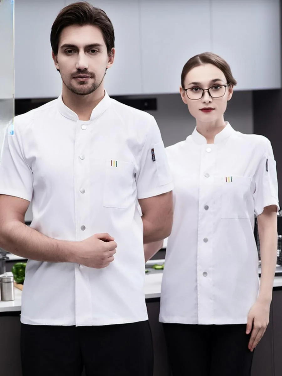 

Summer Restaurant Kitchen orm Set Men's ort Sve Chef's Apron Anti-Stain Workwear Large Size for Hot Pot Restaurant