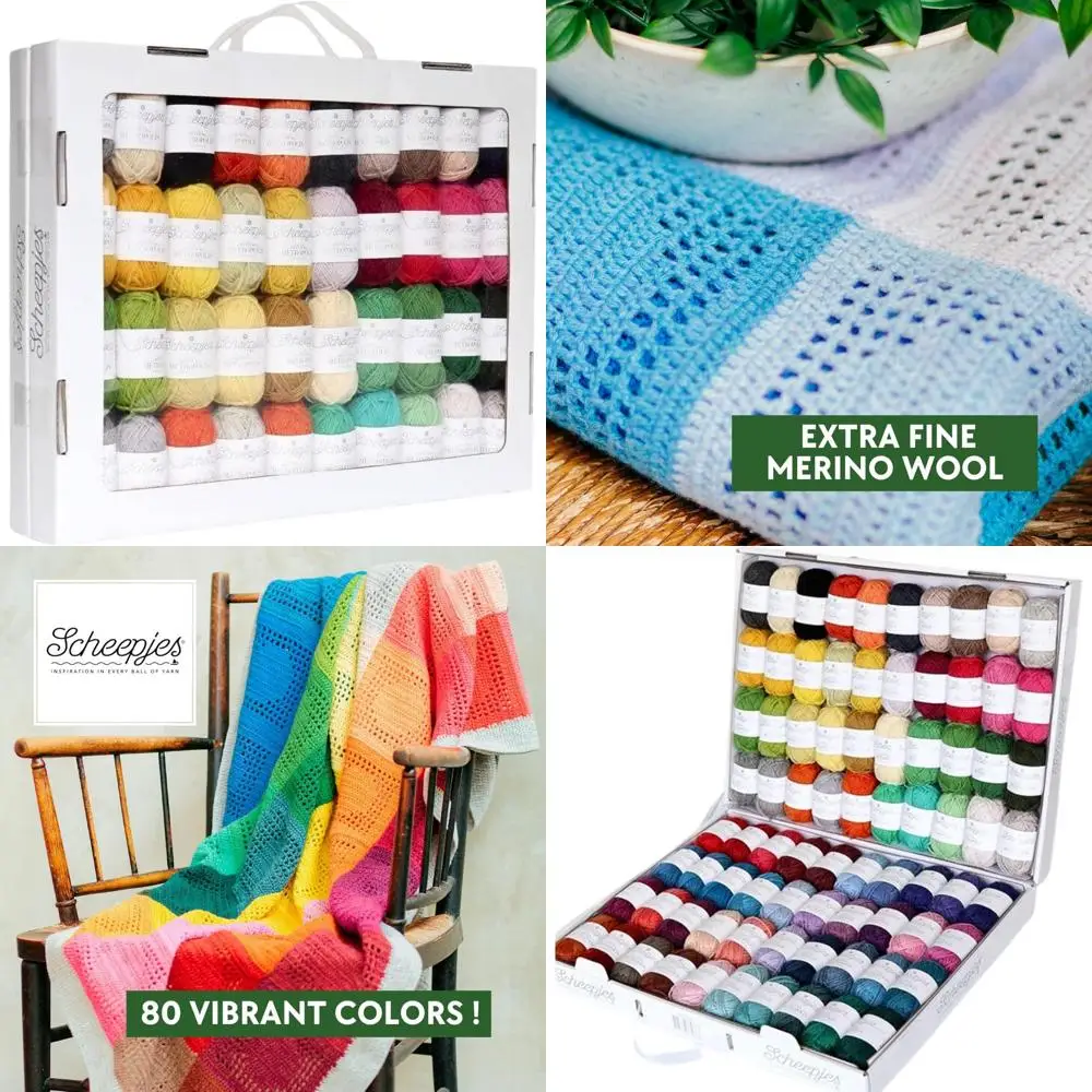 

Versatile Yarn Pack 80 x 10g for Knitting and Crocheting - Ideal Multicolored Craft Yarn Set