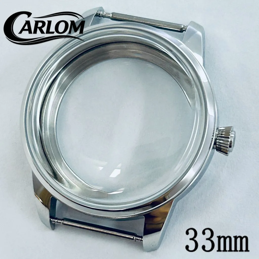 

Корпус для часов NH 33 мм для механизмов NH34, NH35, NH36, NH38, NH39, NH70, NH72, с арочным стеклом, серебристый, запчасти для женских часов