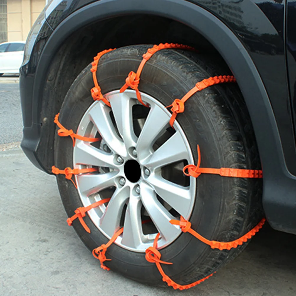 10 Pcs Car Snow Chains Tire Cables for Cars Pickup Trucks Plastic Tires Ties Zip