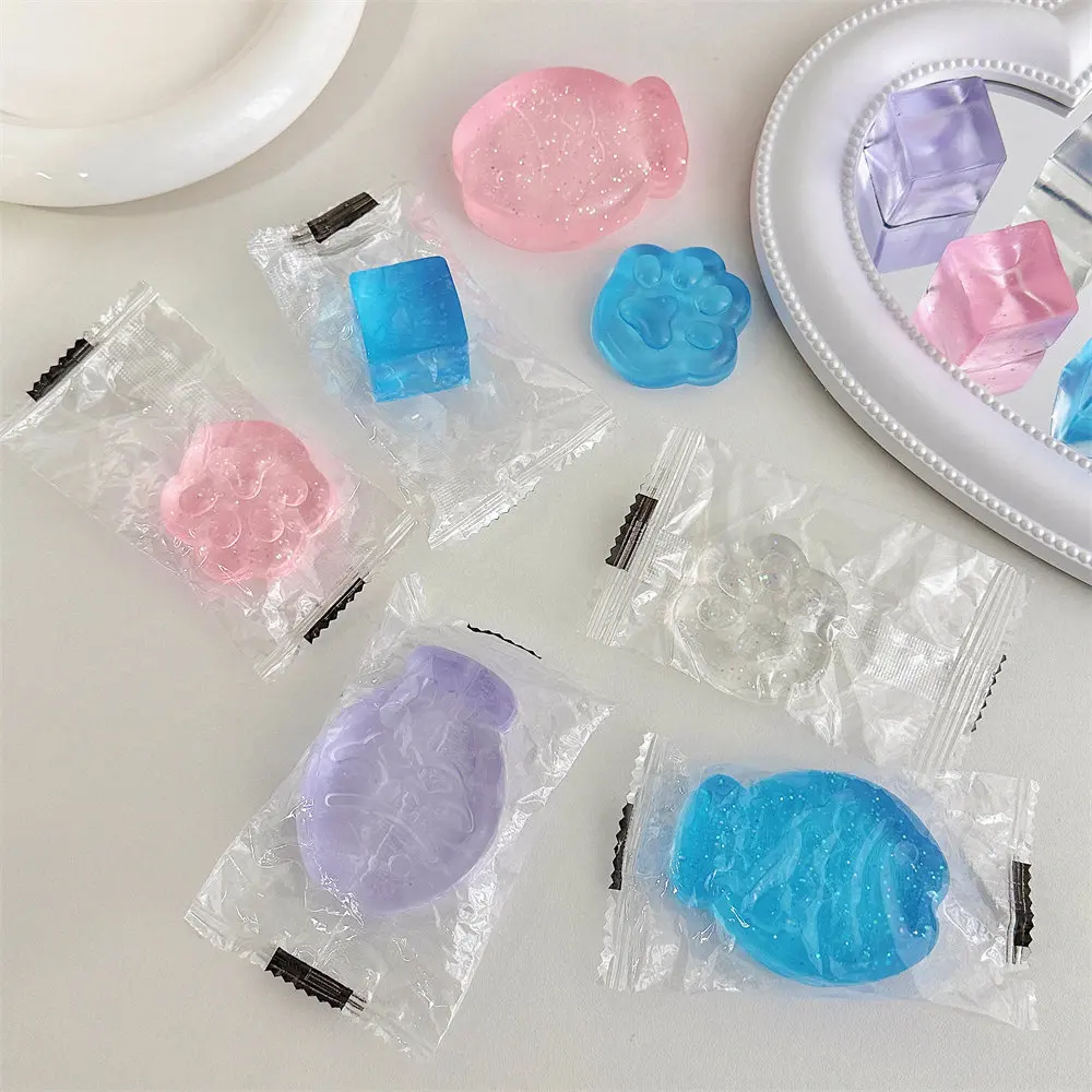 Mini juguetes blandos de 15 a 60 piezas para niños, de Mochi juguete, gato, pata, pez, bloque de hielo, bola antiestrés, cubo Kawaii, alivio del estrés