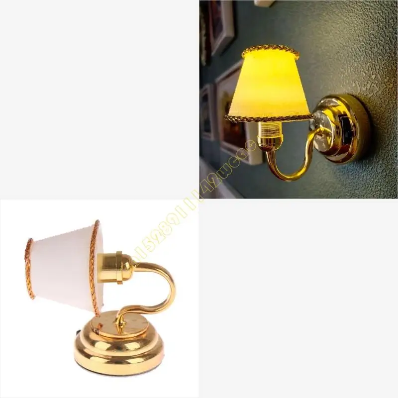 

1:12 Dollhouses Wall Lamp Sconce Figure Lighting Toy for Pretend Playset DXAD