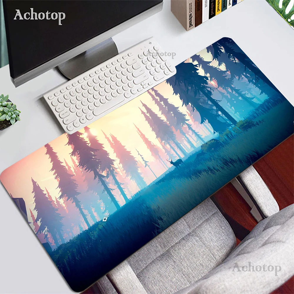 Imagem -04 - Floresta Profunda Firever Mouse Pad Grande Mousepad Gaming Mouse Pad Gamer Tapete do Mouse Almofadas de Mesa Grande Teclado Almofadas 90x40cm