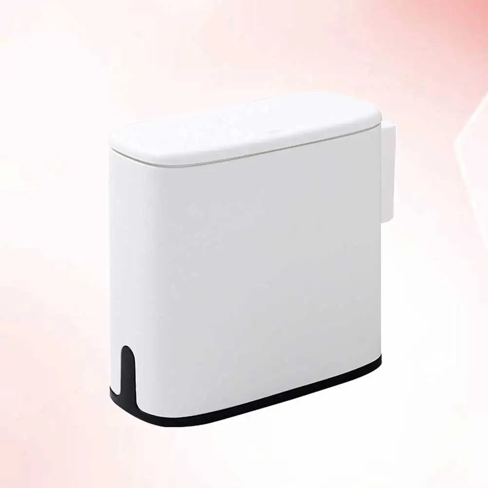 

Bathroom Bin with Lid Push Trash Can Household Waste Container Bins for Kitchen