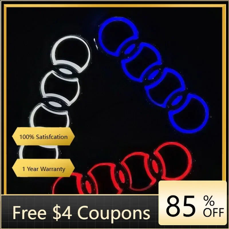 

Car Sticker Hot For Audi 18*5.8CM Audi Rear Ring Badge 5D Modified LED Light Trunk Luminous Logo For Audi A2 A3 A4 A5 A6 A7 A8 Q