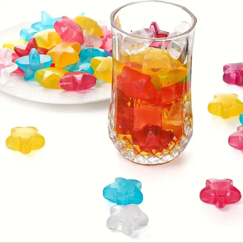 【CC】8/24PCS Reusable Plastic Ice Cubes Quick Cooling Fake Ices Cubes Ice Grains Various Shapes For Bar Coffee Wine Cocktail view 5