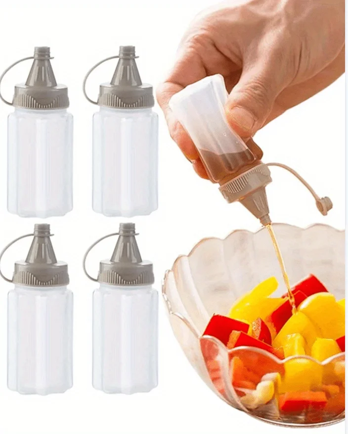 4/8/12PCS Plastic Sauce Squeeze Bottle Mini Seasoning Box Salad Dressing Containers Outdoor Portable Barbecue Spice Jar Kitchen