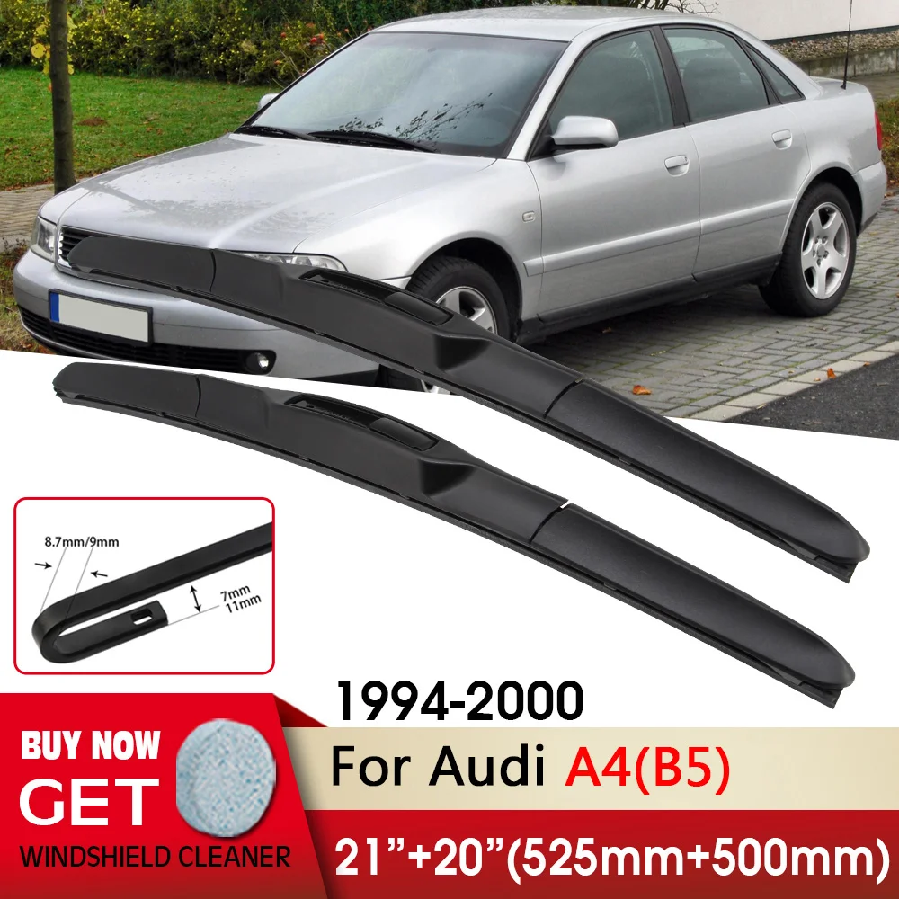 

Car Wiper RHD & LHD Front Wiper Blade 21"+20" For Audi A4(B5) 1994-2000 Fit U Hook Arm Windshield Windscreen Front Window