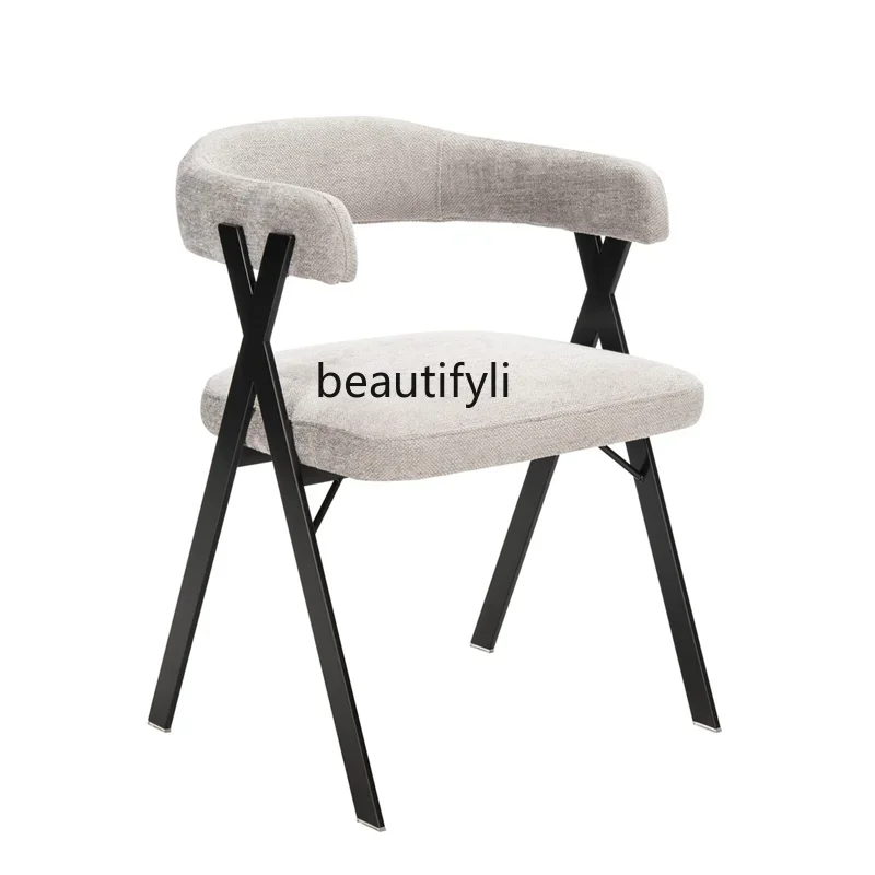 

ss8350 Light luxury, style dining chair personalized negotiation chair, single back chair household personalized solid wood