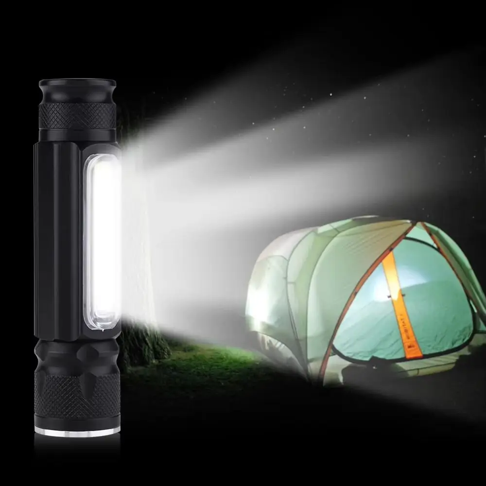 

Magnet Bottom Portable LED Flashlight Handheld Red Light Mini Camping Lamp Clip on Side Light Emergency Lighting Home