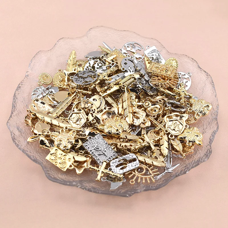 100/300/500pcs Bulk Wholesale Metal Alloy Charms Lots Shape Star Moon Animal Pendants For Bracelet Earring Diy Jewelry Make