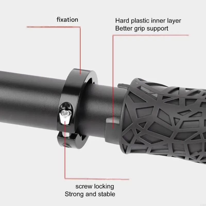 Replacement Bike Bar Sleeves in Thermoplastic Elastomer Pair with Web Pattern and Two Collar Daily Use for Travel 4XBB