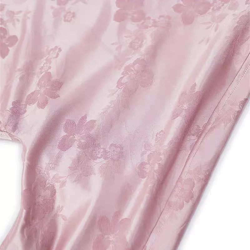 قميص BirdTree-35% حريري 65% من الصوف الأنيق، جاكار نسائي برقبة دائرية مزين بالزهور، بلوزة فضفاضة أنيقة للتنقل بتصميم عتيق، جديد لخريف 2025 T5O430CC #4