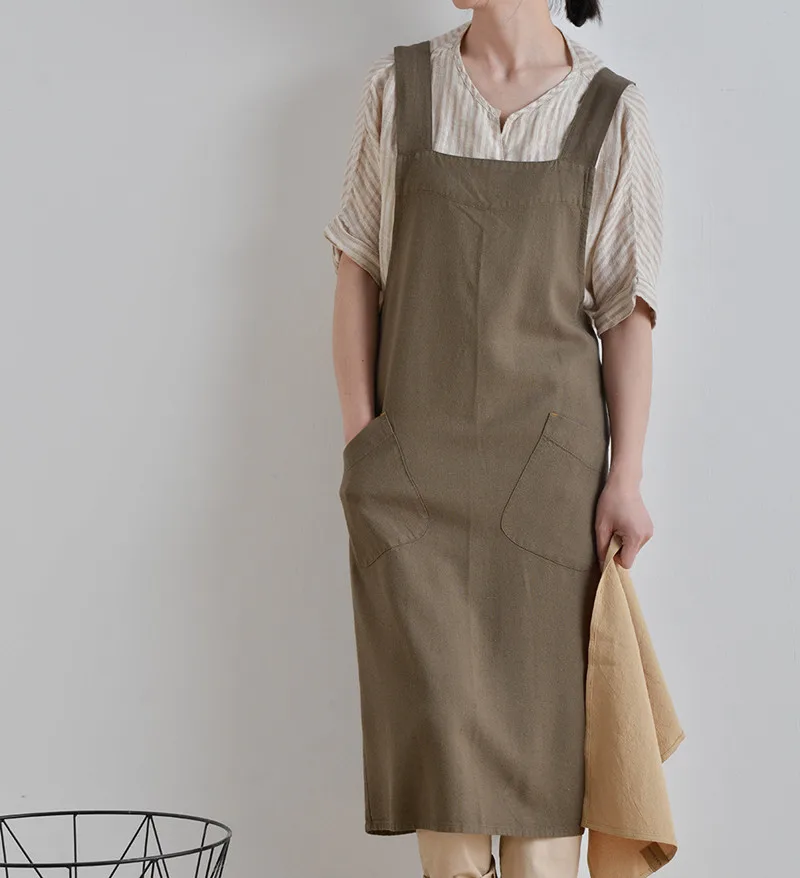 Waterproof Apron for Kitchen Chef, 100% Cotton, Gardening, Florist Baking, Coffee Shop, Ceramics Handwork, Restaurant Waiter