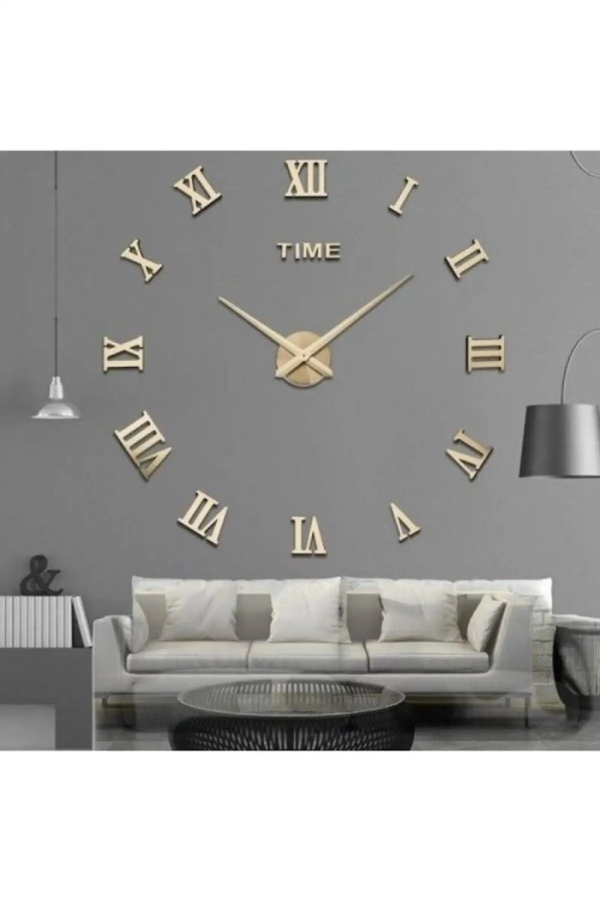 

Uras 3d Roman Digit Wall Clock (Mega Size) Wall Clock Creative Home Decor