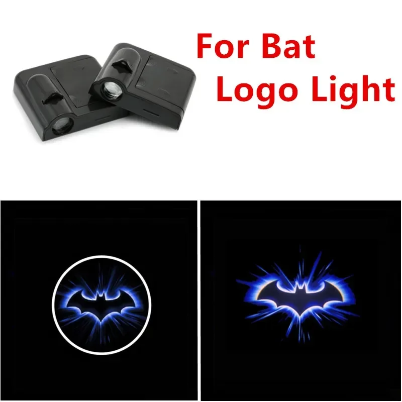 Wireless LED Emblem Lamps Car Door Welcome Logo Lights For Bat Badge Projector Courtesy Ghost Shadow Lamp Car Goods Decoration