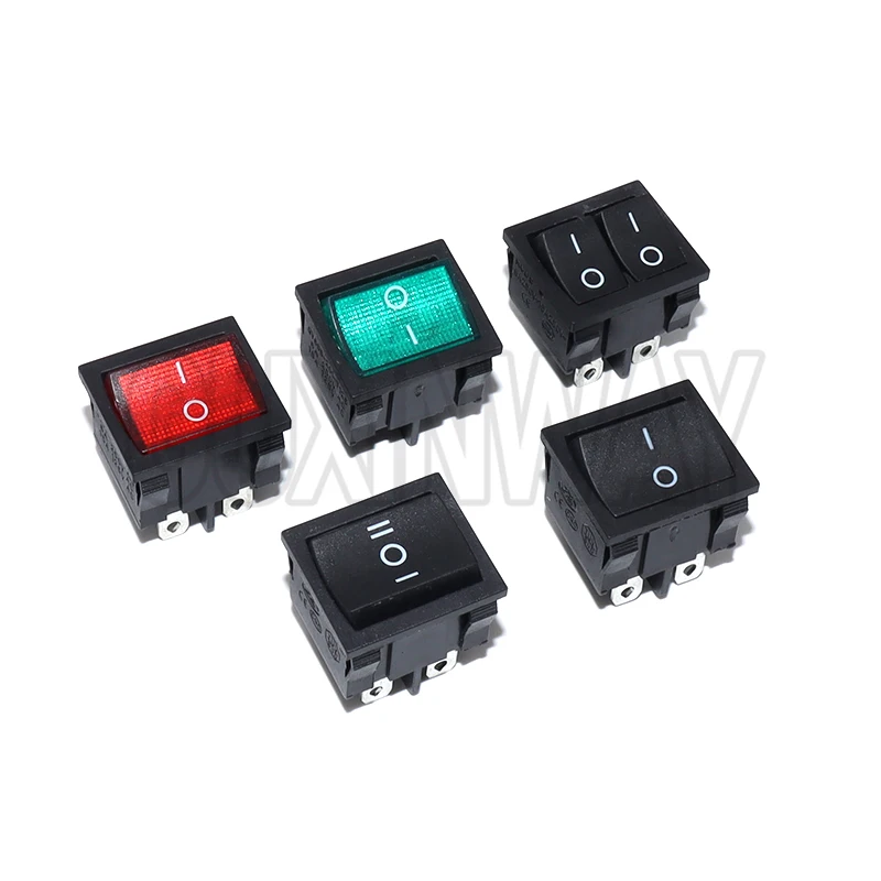 1 Stück 21 x 24 mm 21 x 24 mm Steinschalter-Set Ein-Aus Ein-Aus-Ein KCD5 4-polig 6-polig 2 Positionen 3 Positionen 15 A/250 VAC