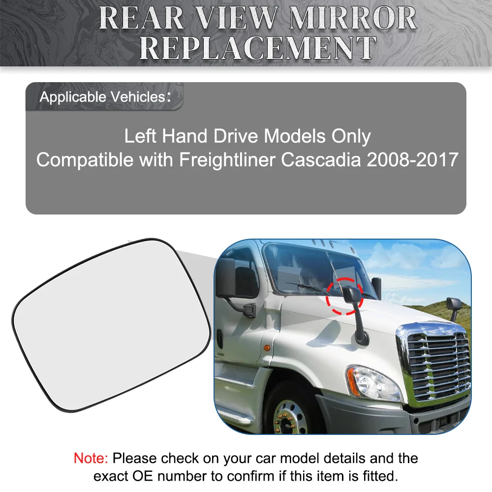 

Для Freightliner Cascadia 2008-2017 левый руль автомобиля левый/правый боковой капот зеркало стекло без подогрева 955-5206, 28729C, TL28729