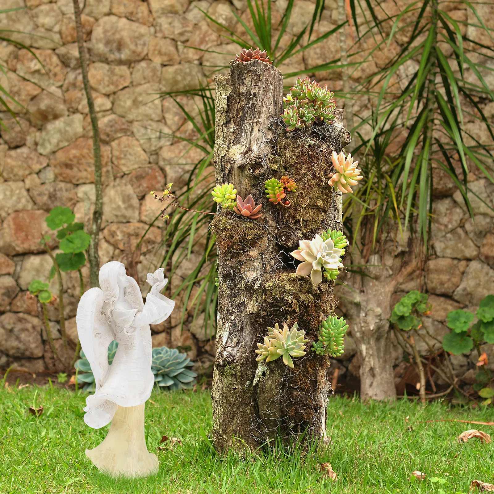 Resin Angel Statues Outdoor Decoration Durable Delicate Home Accent Courtyard Sculpture Gifts Birthday Housewarming