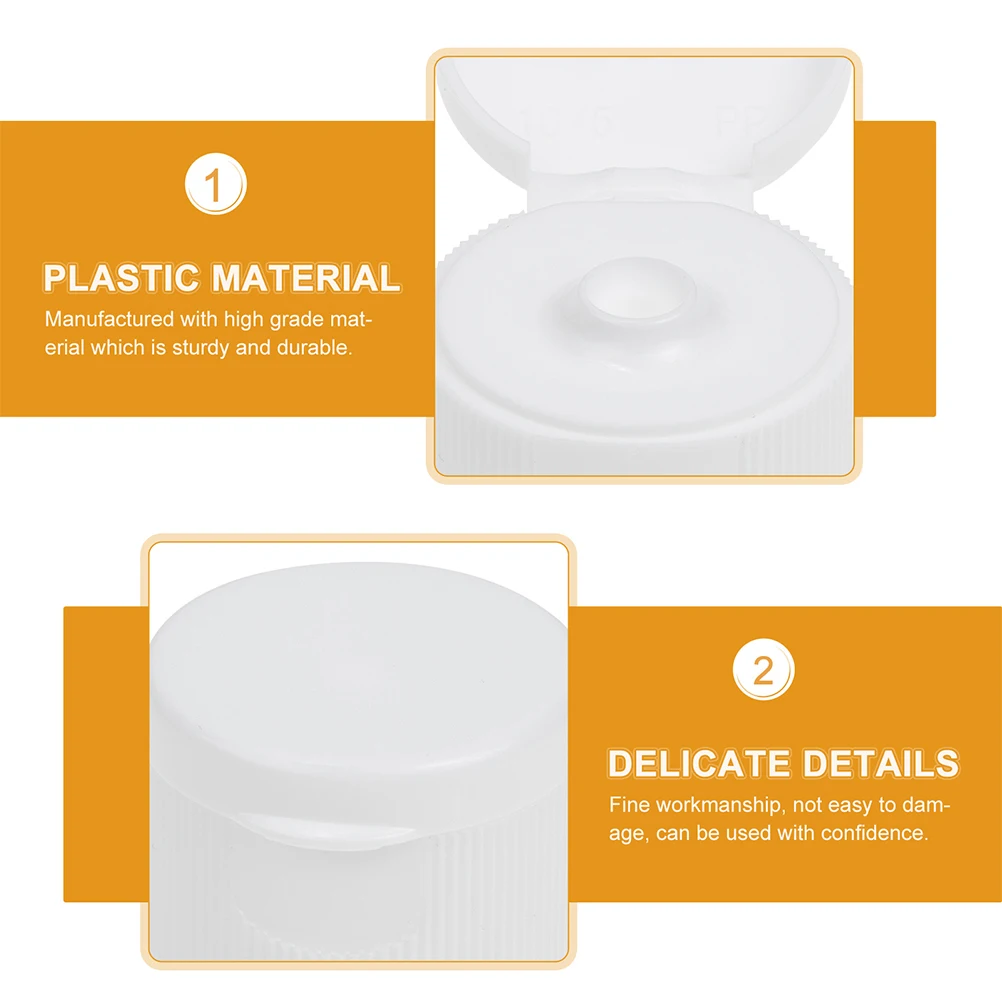 

40 pcs Sports Water Caps Replacement White Plastic Leakproof Lid for Reusable Wide Mouth Bottle Covers Easy Grip