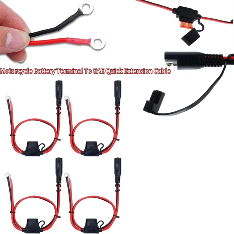 

HJ-SAE To O Ring Connecter Battery Charger Extension Adapter Wire Quick Extension Cord Cable Connector