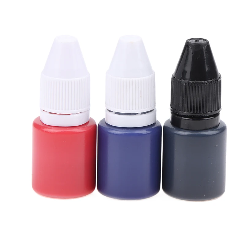 

New Office Name Signature Seal Ink Supplement 5ml Inkpad Flash Refill Fast Drying Stamping Ink Photosensitive Stamp Oil 3Colors