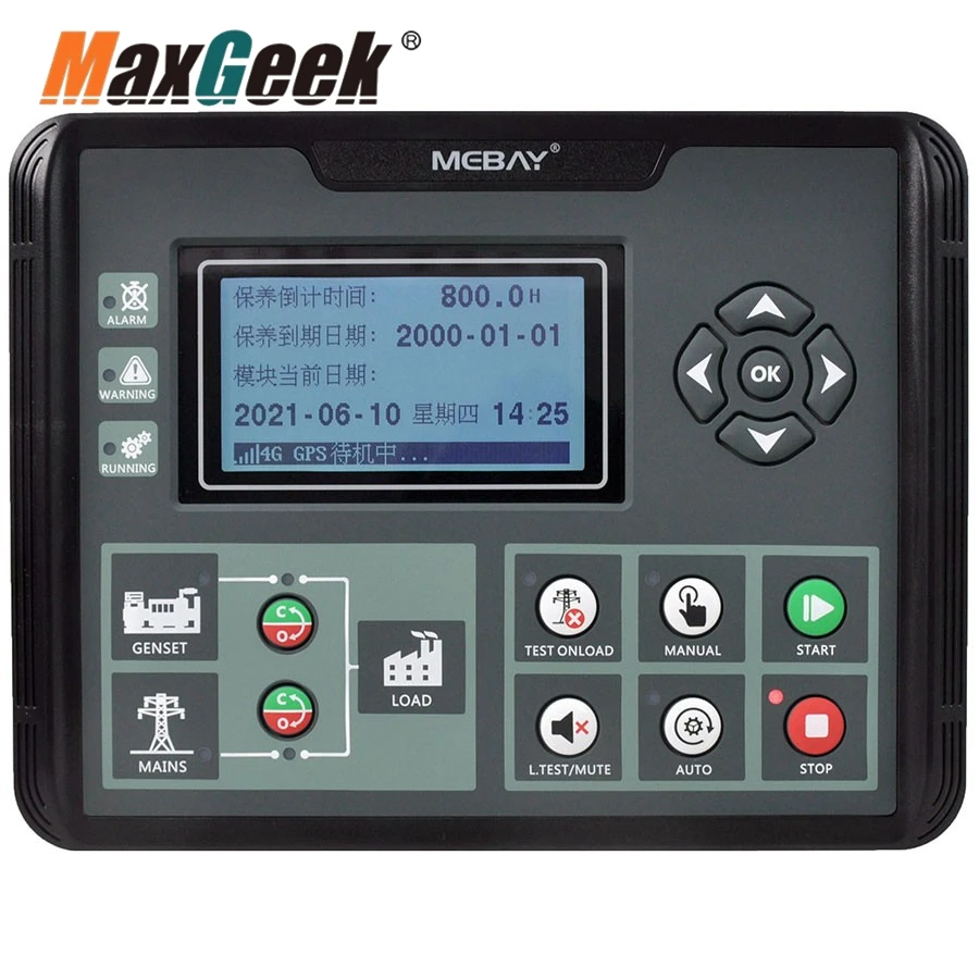 Maxgeek MEBAY DC52D-4G Cloud Genset Controller Generator Controller for Mains Monitoring AMF GPS Positioning