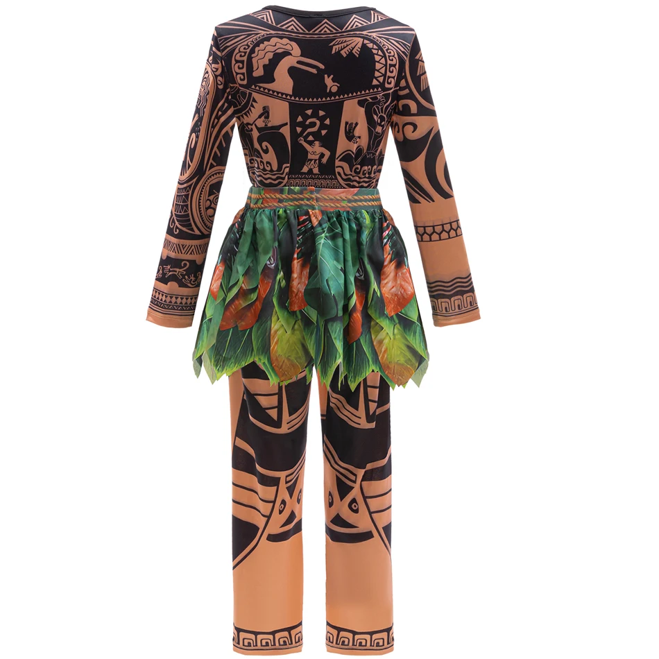 Moana 2 Maui Costume Little Boys Girls Vaiana Dress Up Outfits New Year Kids Role Playing Clothes Purim Festival Sets image 5