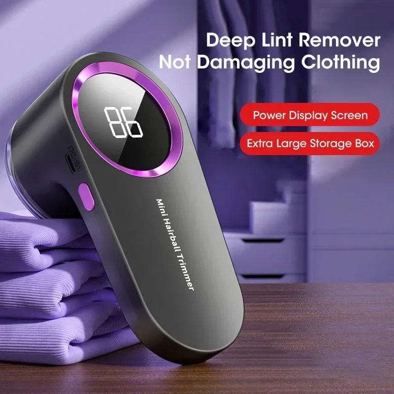 Lint Remover For Clothing LED Digital Electric Pellet Fluff Remover USB Rechargeable Fuzz Fabric Shaver Sweater