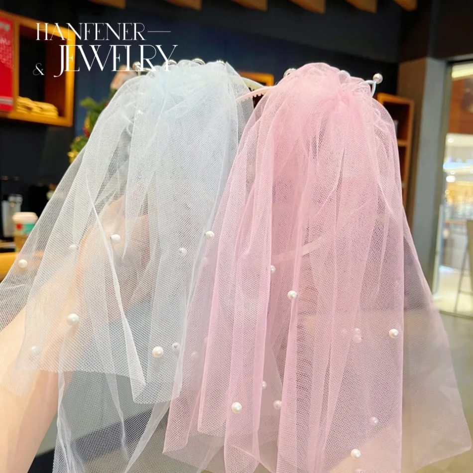 Ikat Kepala Benang Mengambang Putri Versi Korea Anak Perempuan Ikat Kepala Rambut Gaya Barat Serbaguna Busur Mahkota Mutiara Tiga Dimensi TM04