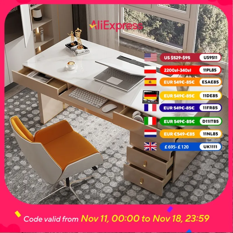

Asthetic Hutch Office Desk Writing Designer Big Luxury Modern Office Desks Organizer Height Mesa Para Computador Furniture