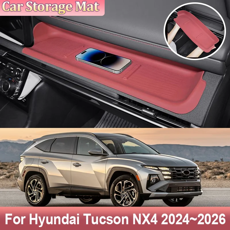 

Для Hyundai Tucson NX4 2024 2025 2026, коврик для передней пассажирской приборной панели, силиконовый защитный коврик, аксессуары для украшения интерьера автомобиля