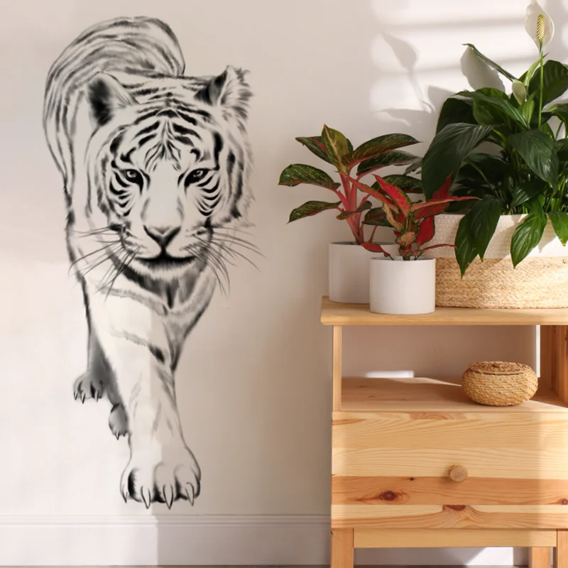 Kawaii Tiger Wall Sticker Cartoon Children's Bedroom Background Decoration Kindergarten Classroom Sticker Antifouling Removable