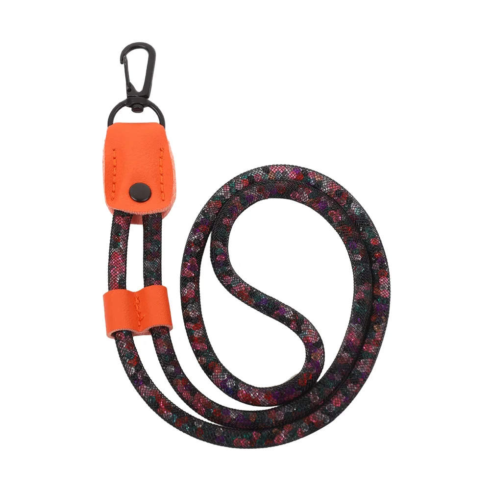 Crystal Rhinestone Badge Lanyard Adjustable Neck Strap for Office Work ID Card Holder Phone Chain Portable