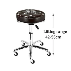 Beauty Salon Barber Shop Chair Height Adjustable Round Stool Furniture Hairdressing Chair Rotary Lifting With Wheels