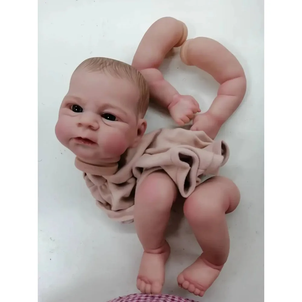 18inch Reborn Doll Kit Newborn Baby Elijah Soft Touch 3D Painted DIY Doll Parts with Body and Eyes muñeca kit bebe reborn